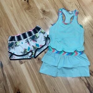 Lot of 2 ivivva lululemon tennis dress speed shorts lined sz 10